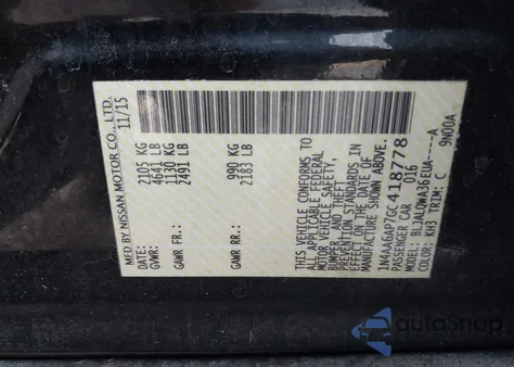 2016 Nissan Maxima 3.5 S from USA, damaged, VIN 1N4AA6AP7GC418778